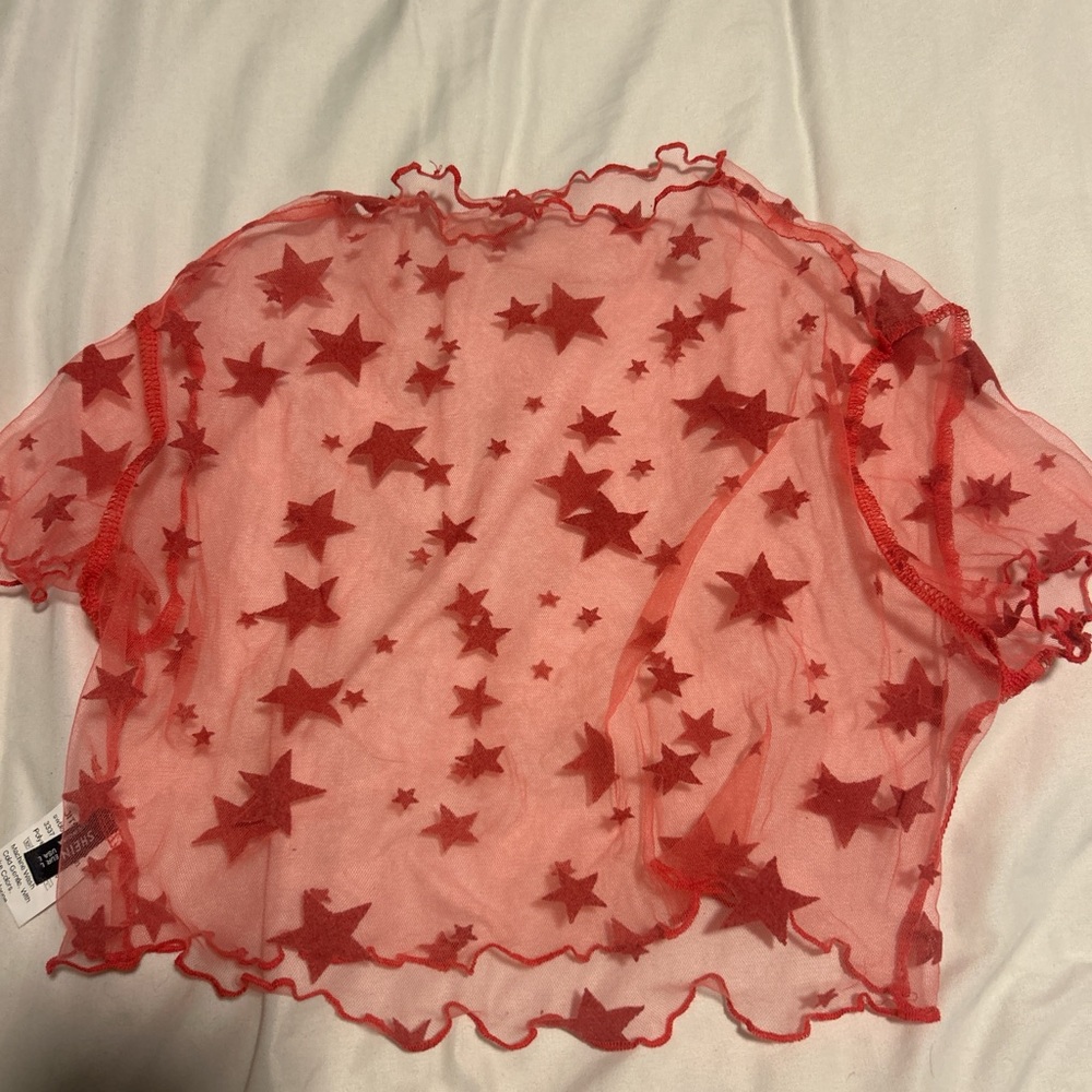 Red Star Mesh Top